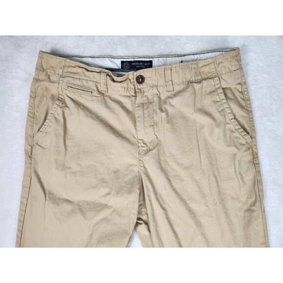 American Eagle Mens Original Straight 38x34 Tan Chino Pants Khaki Skate Cotton - Picture 2 of 16